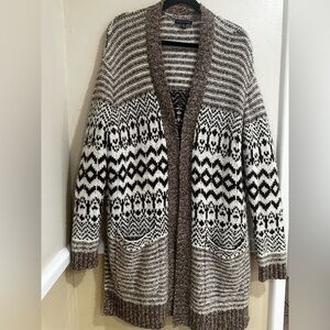 Cozy Brown and White Patterned Sweater